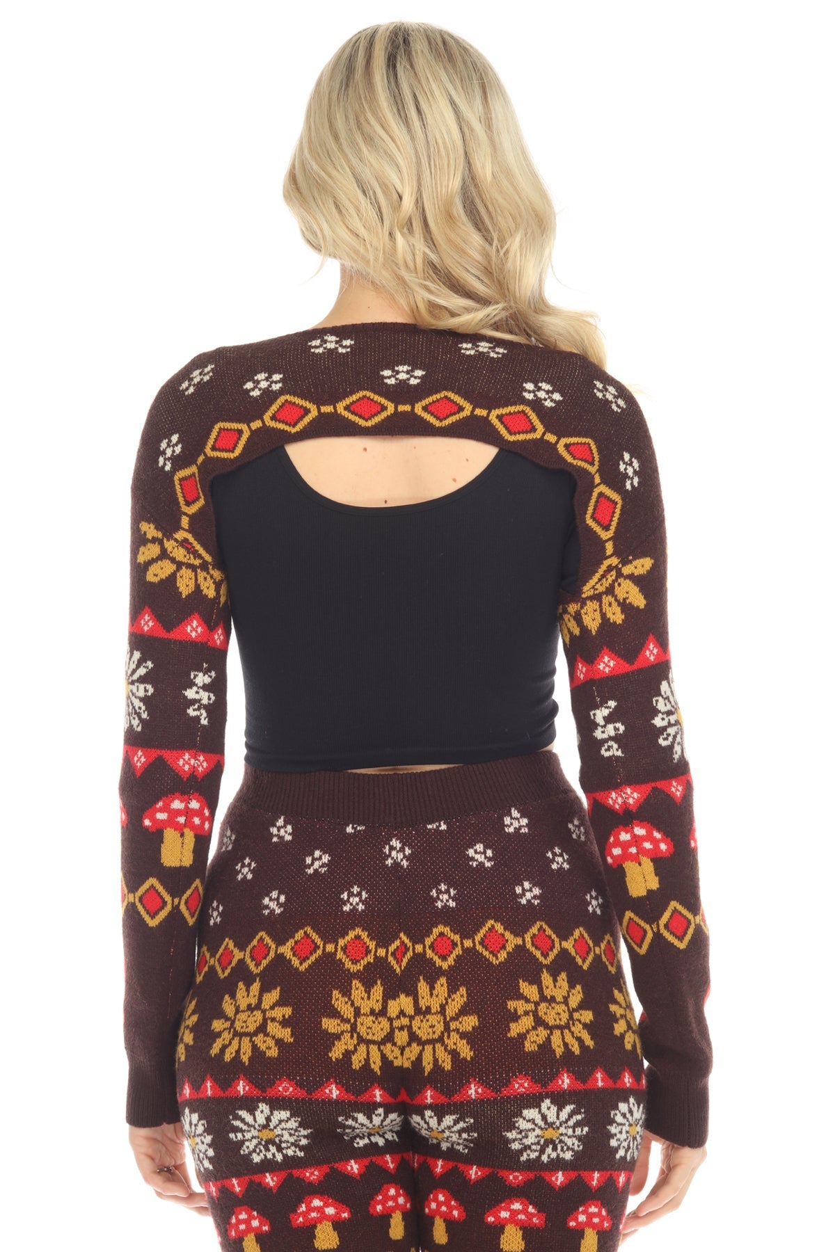 Fair Isle Mushroom Sweater Shrug