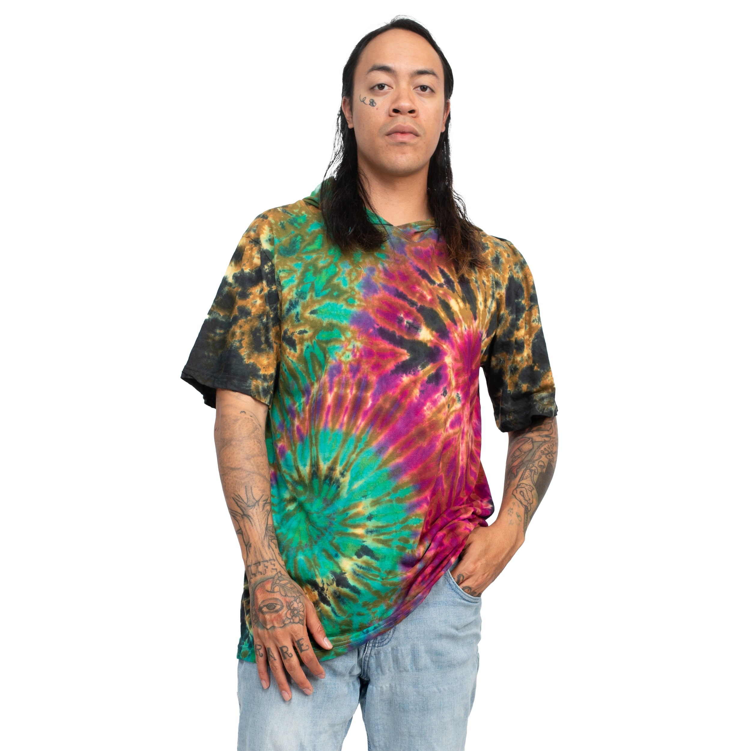 Grunge Tie-Dye Hoodie Tee