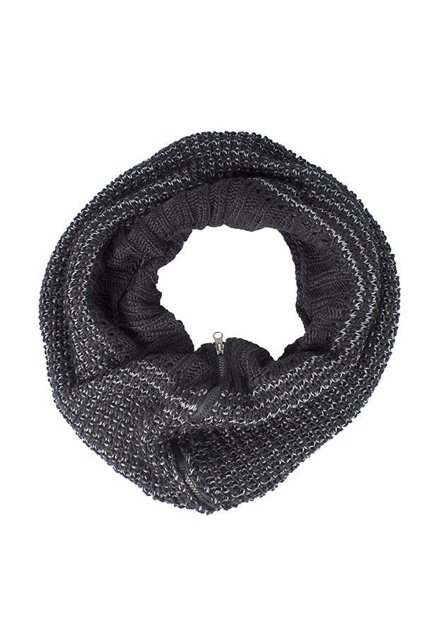 Acrylic Infinity Loop Winter Scarf with Zipper