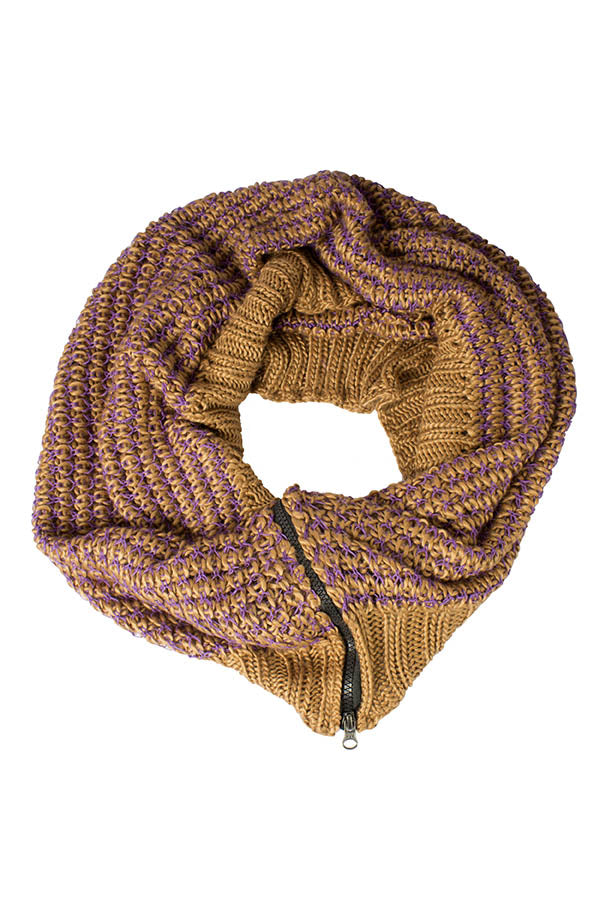 Acrylic Infinity Loop Winter Scarf with Zipper