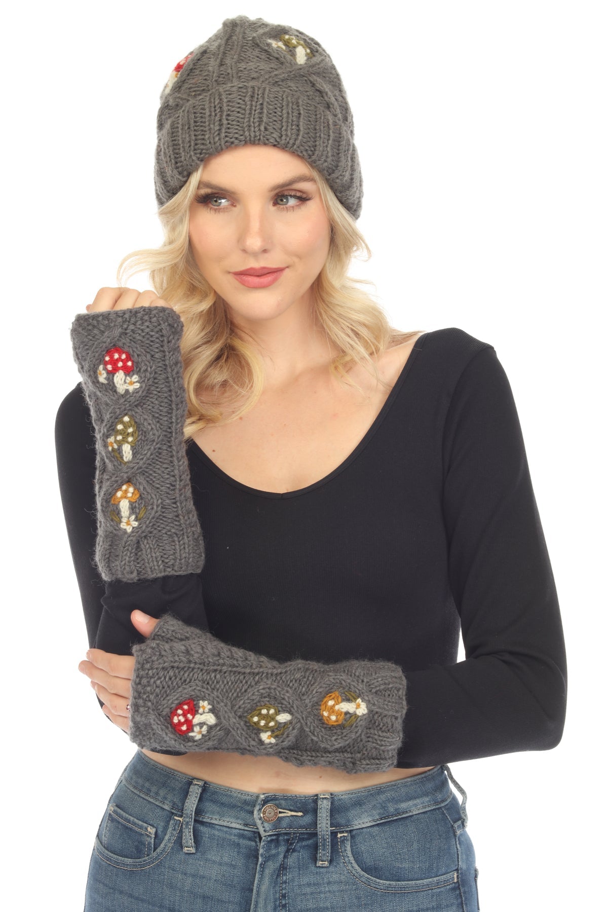 Cable Knit Mushroom Armwarmer