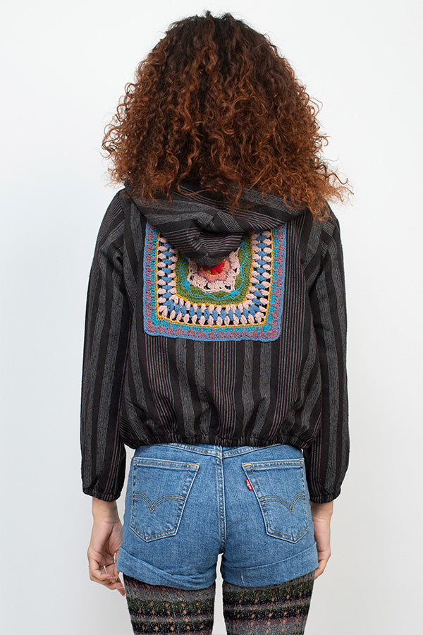 Crochet Tile Bomber Jacket