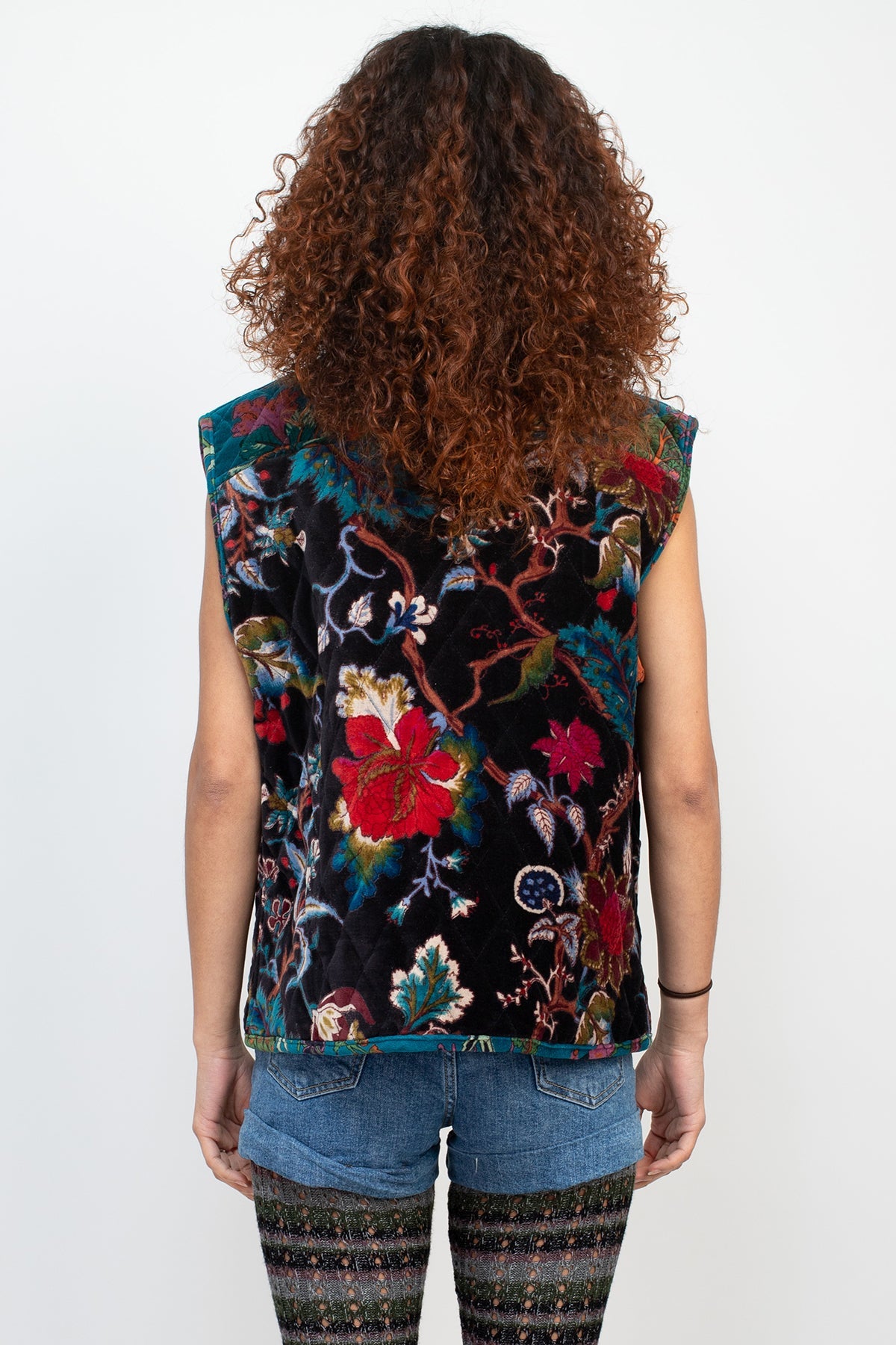 Quilted Velvet Snap Vest