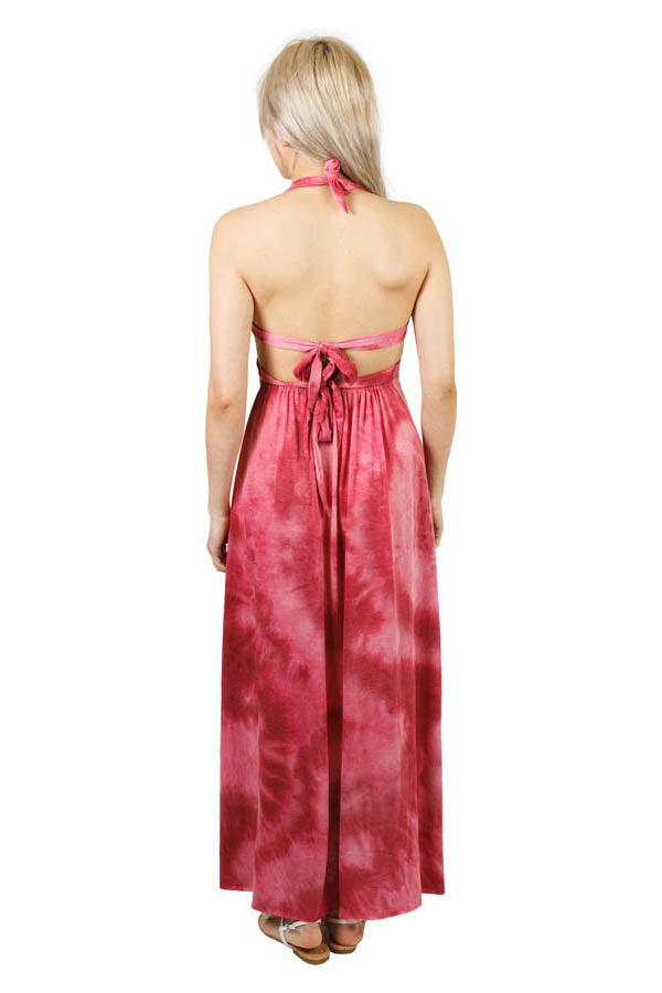 High Tide Double Slit Tie-Dye Halter Dress