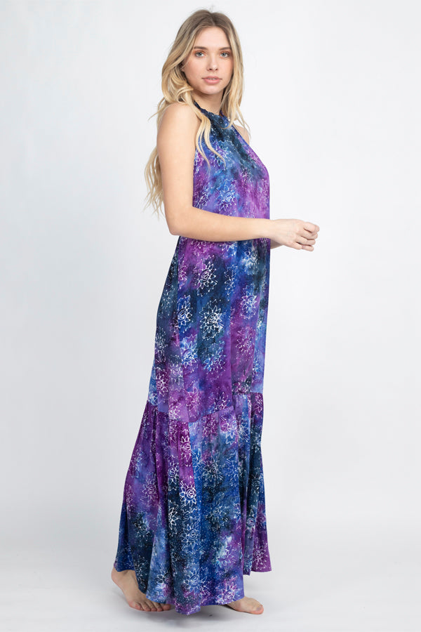 Batik Halter Maxi Dress