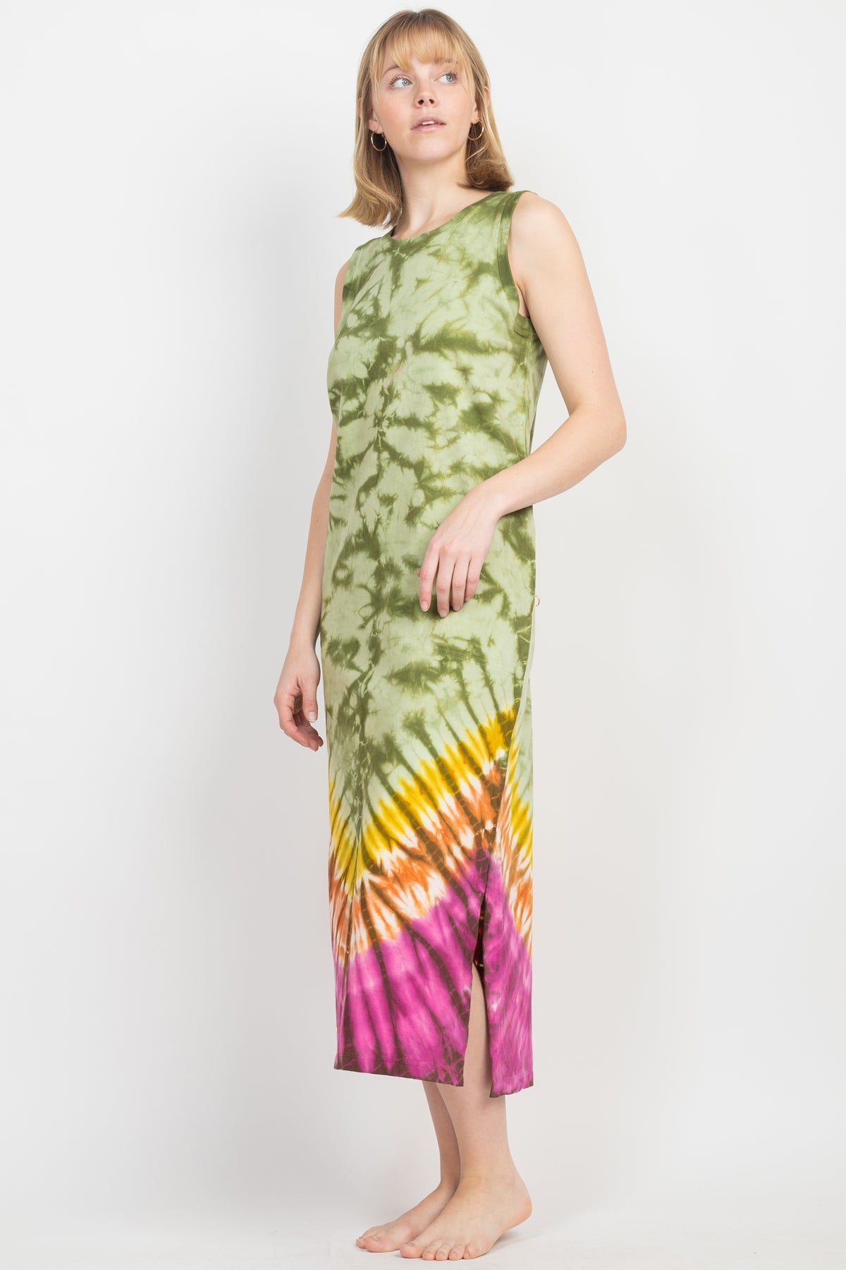 Sleeveless Tie-dye Midi Dress