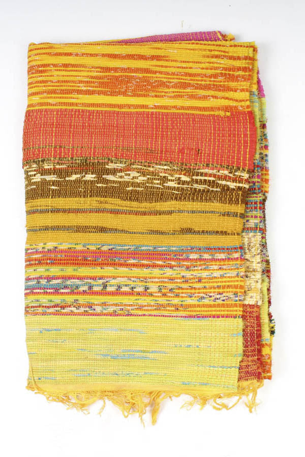 Handwoven Recycled Sari Boho Area Rug