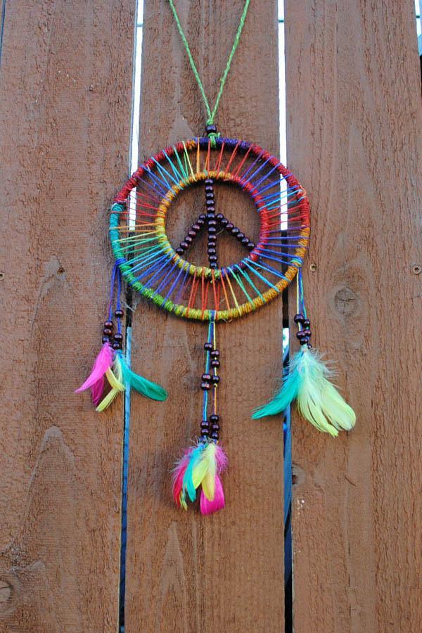 Rainbow Peace and love Dreamcatcher