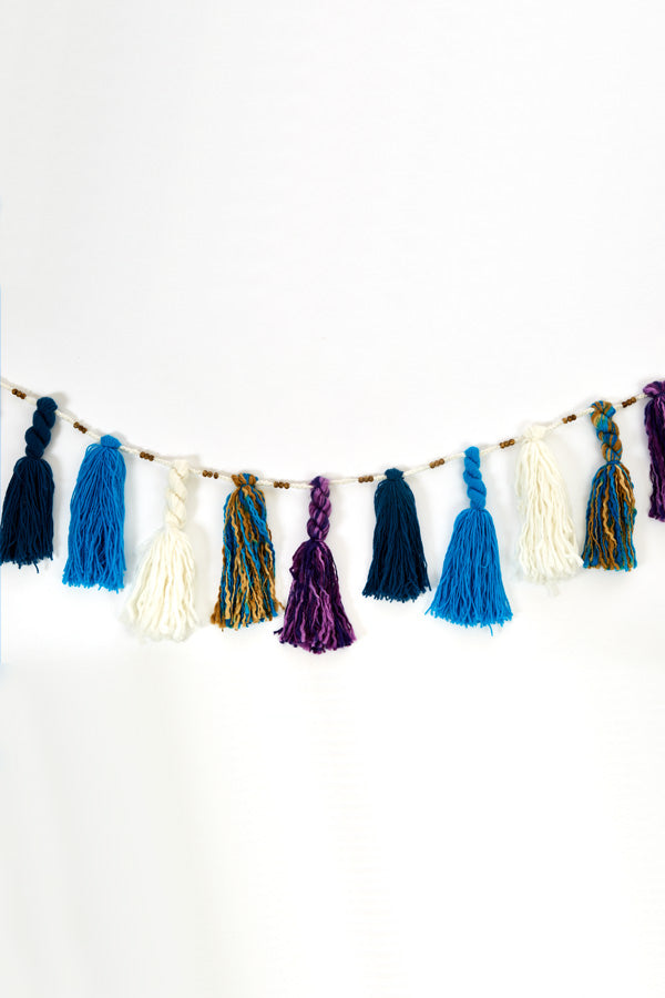 Tassel and Carved Bead Garland