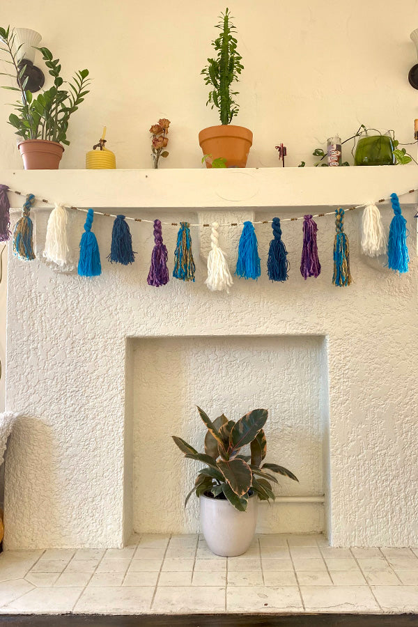 Tassel and Carved Bead Garland