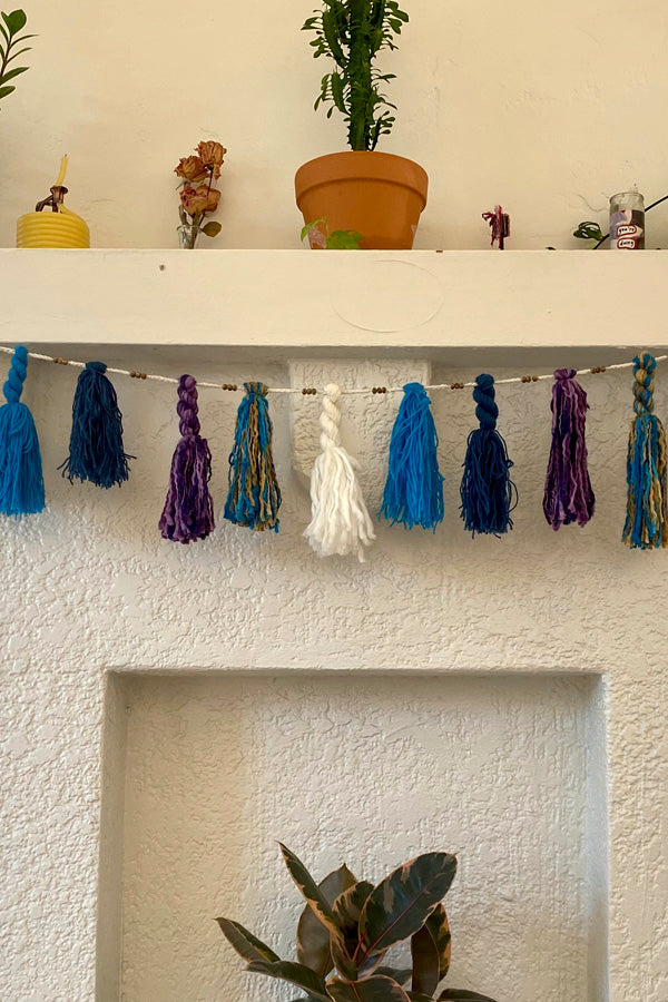 Tassel and Carved Bead Garland