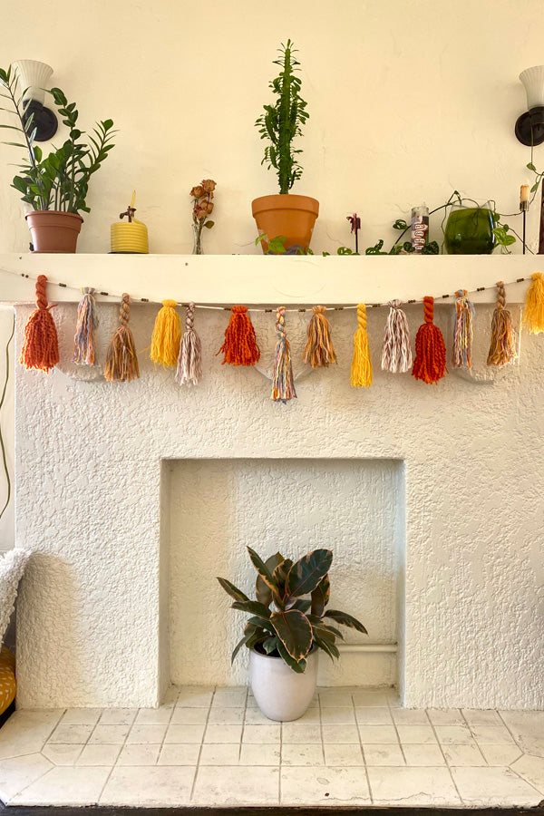 Tassel and Carved Bead Garland