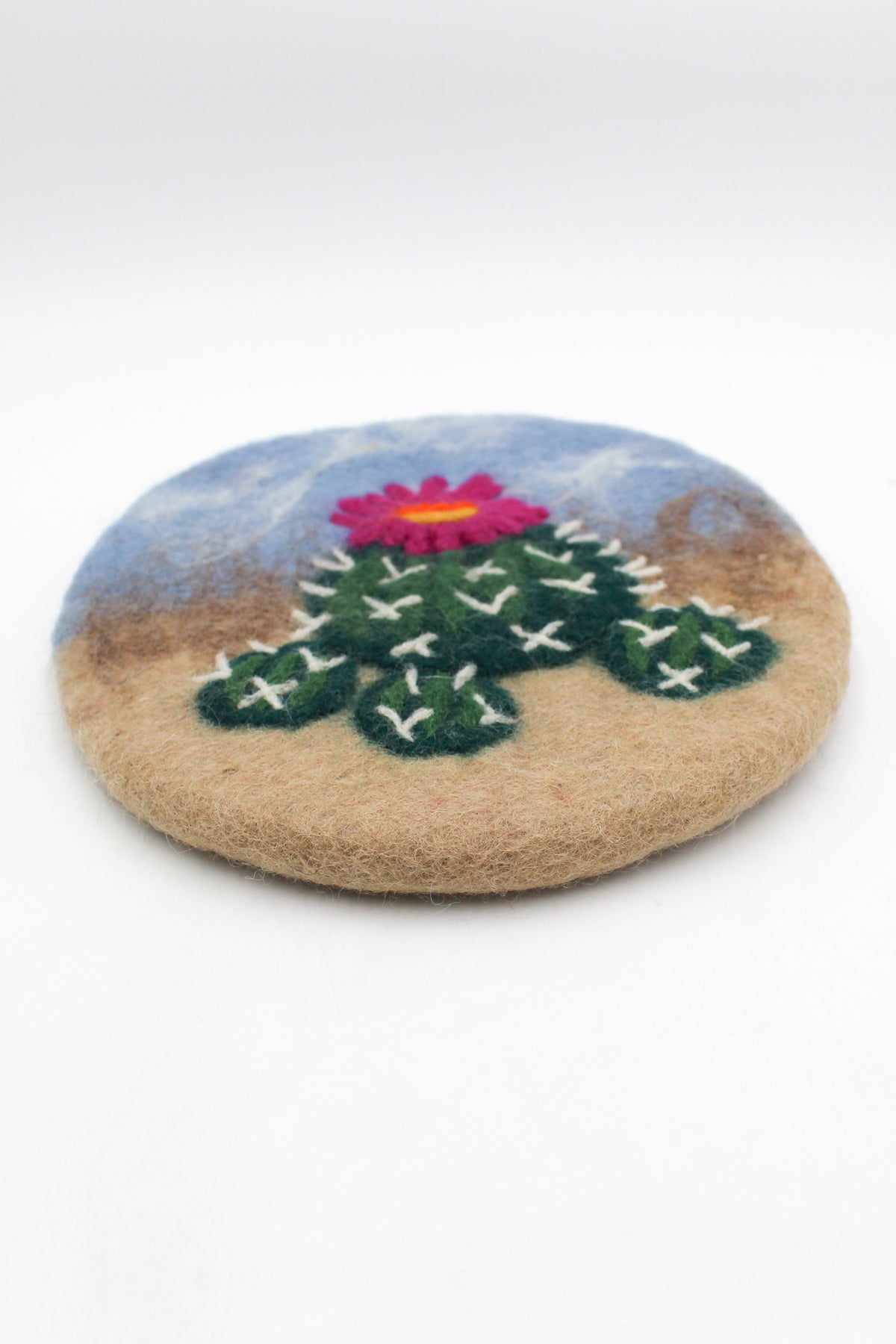 Cactus Flower Felt Trivet