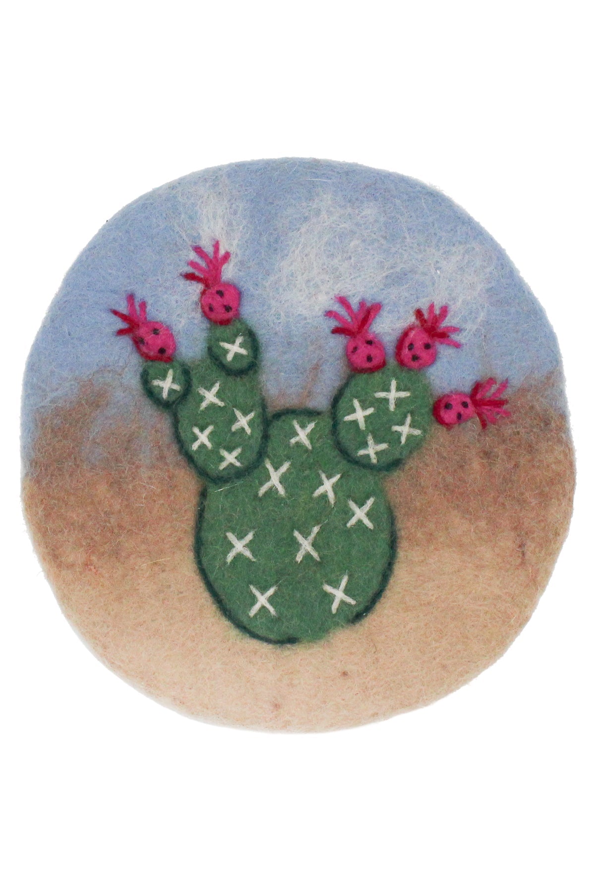 Cactus Flower Felt Trivet