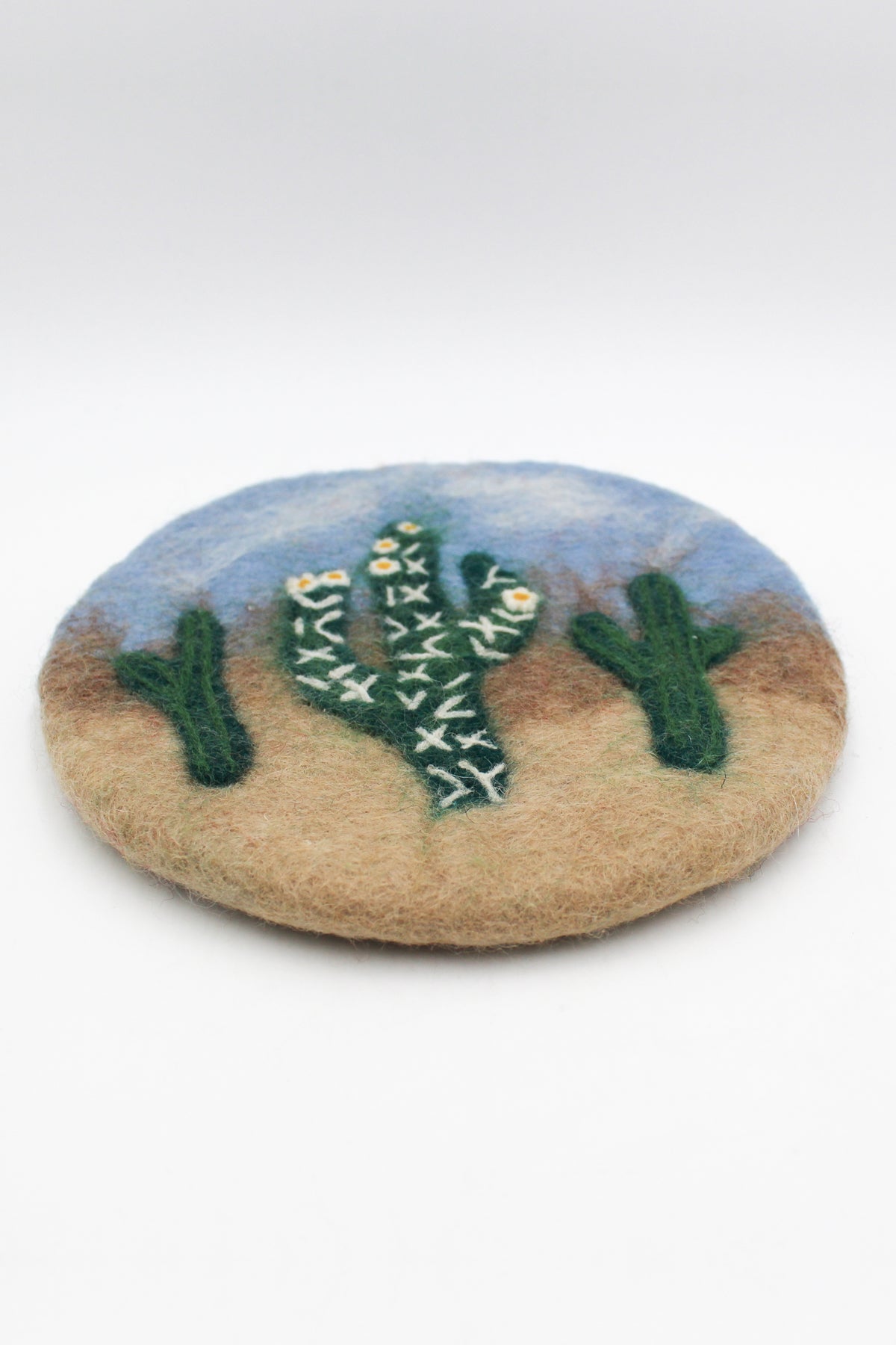 Cactus Flower Felt Trivet