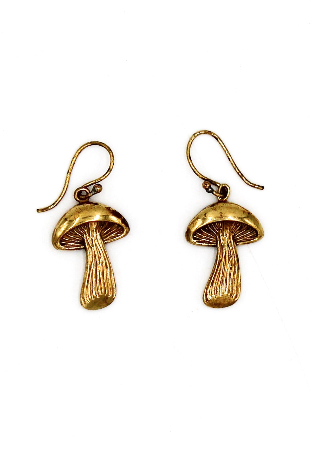 Gold store mushroom earrings