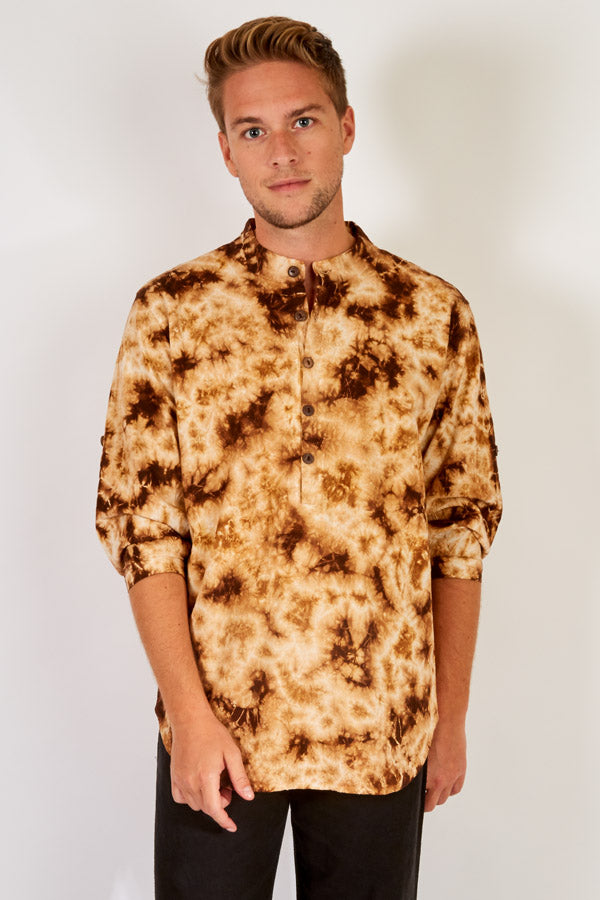 Splatter Tie Dye Cotton Long Sleeve Shirt