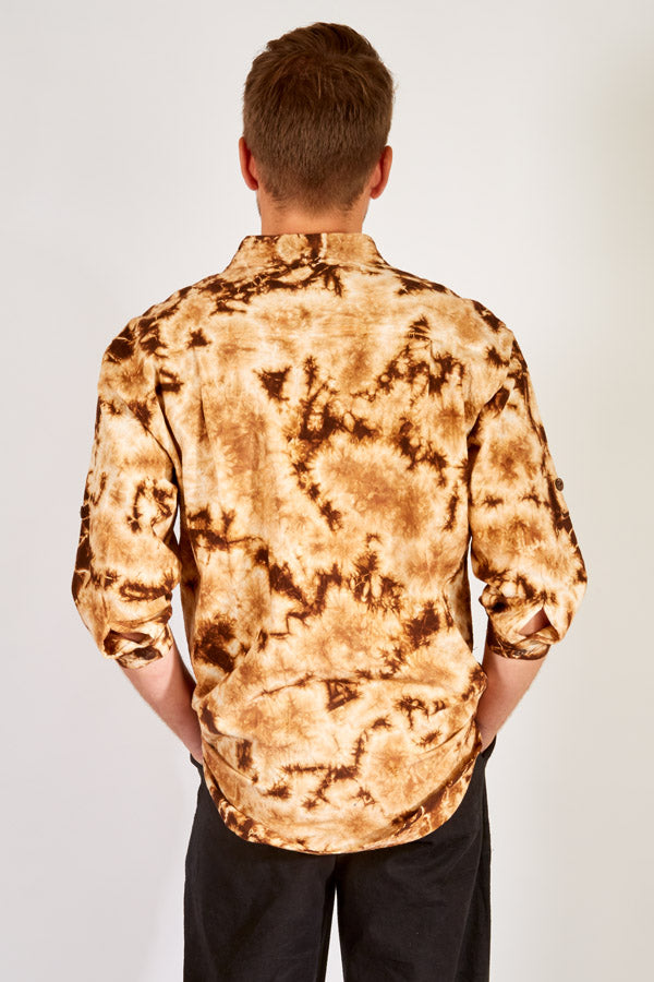 Splatter Tie Dye Cotton Long Sleeve Shirt