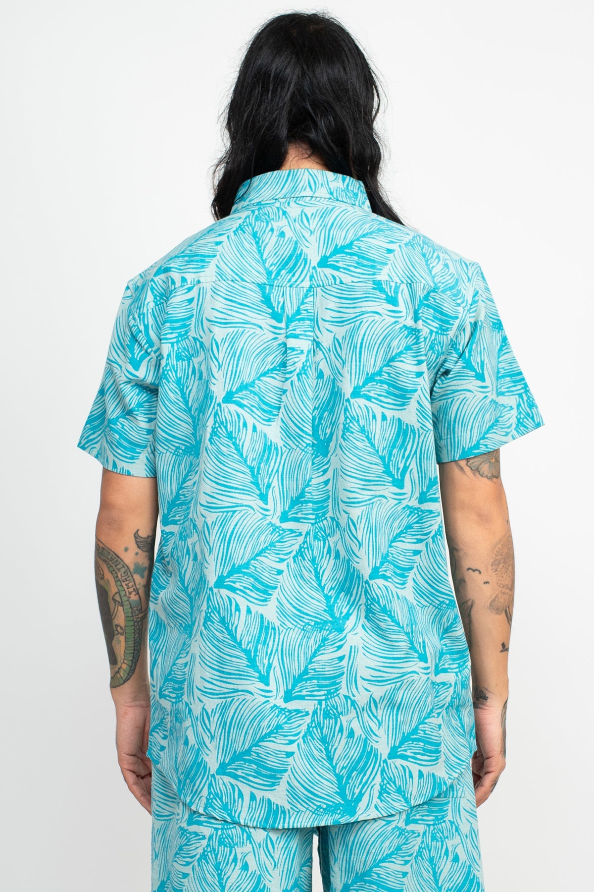 Tropical Leaves Button Up Shirt