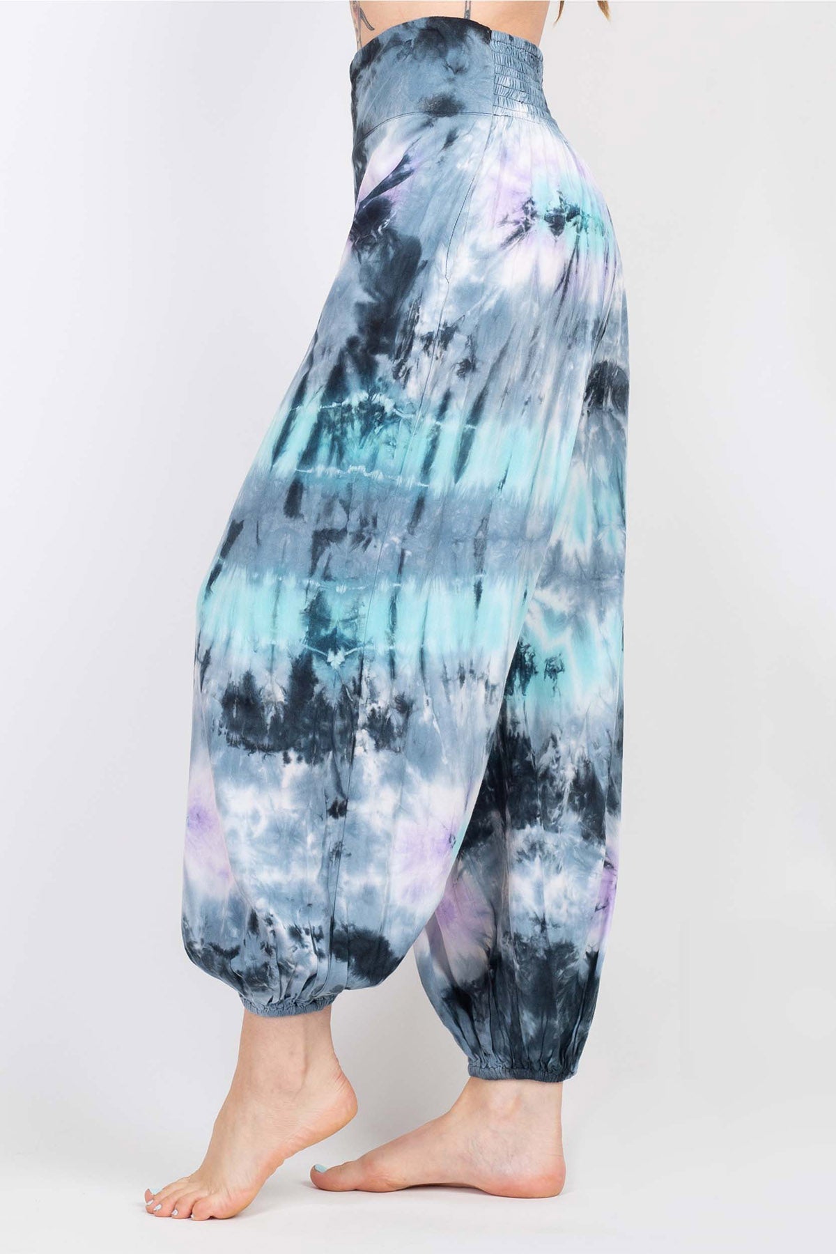 Unisex Jewel Tie-dye Harem Pants