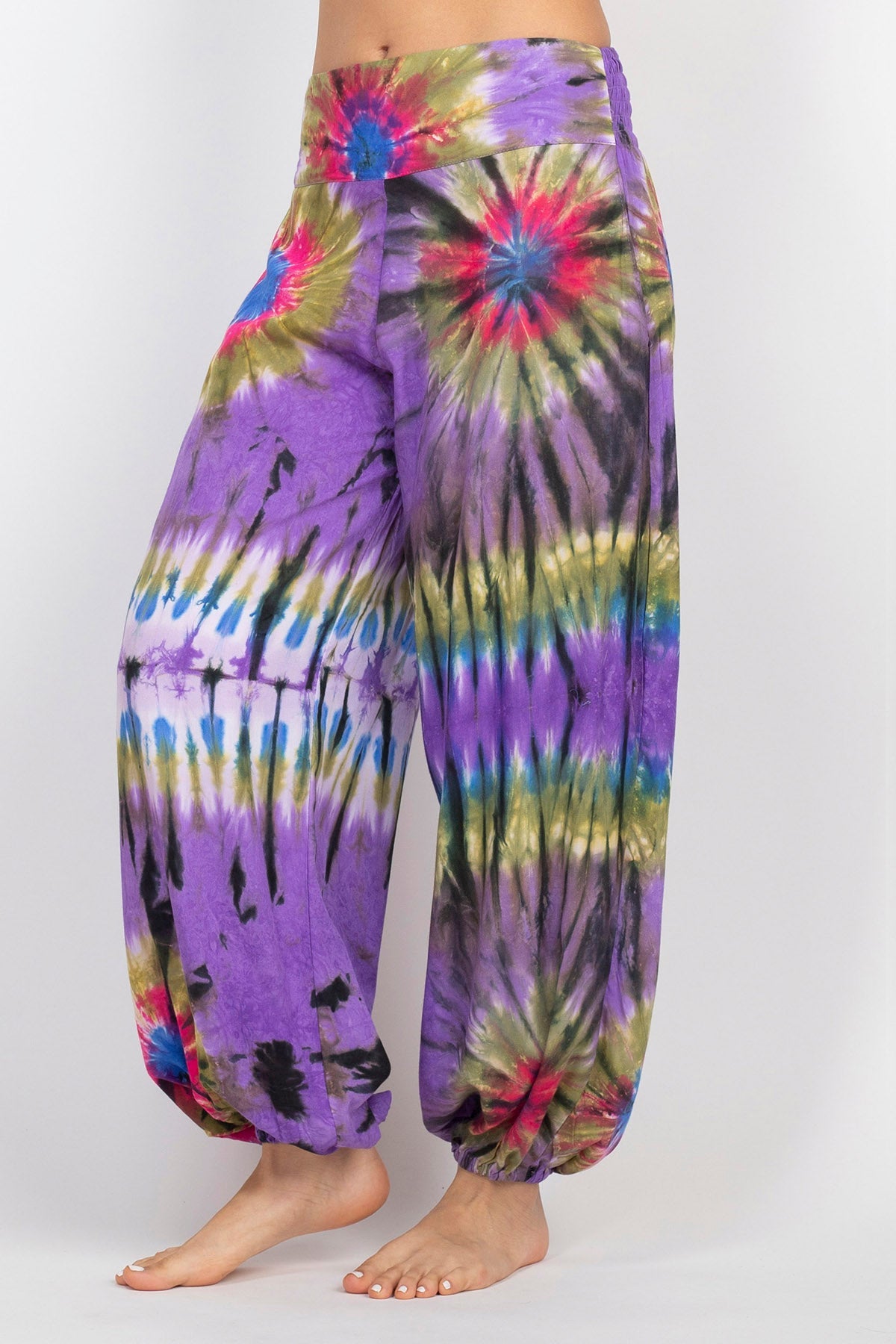 Unisex Jewel Tie-dye Harem Pants