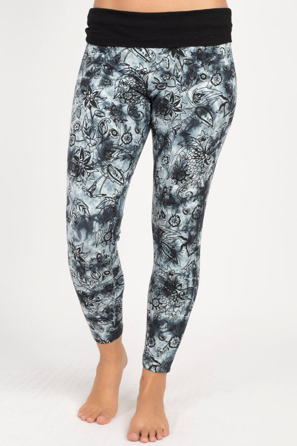 Organic Cotton Tie-Dye Flower Print Legging