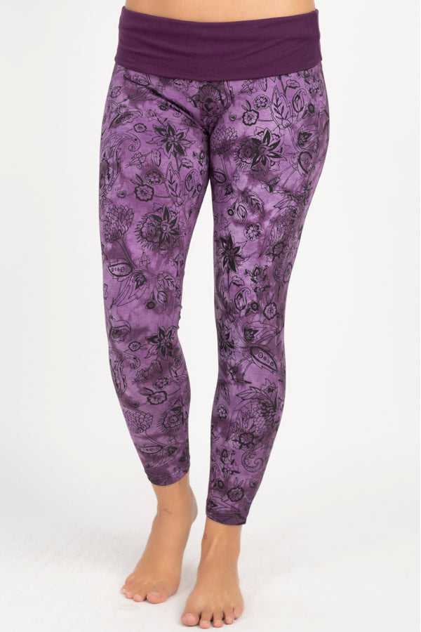 Organic Cotton Tie-Dye Flower Print Legging