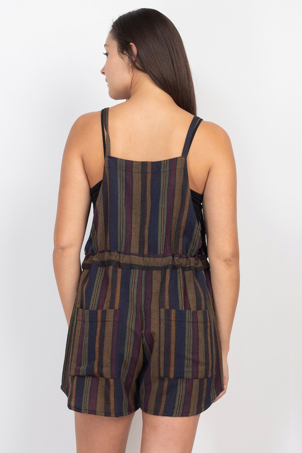 Ruffle Stripe Shortalls