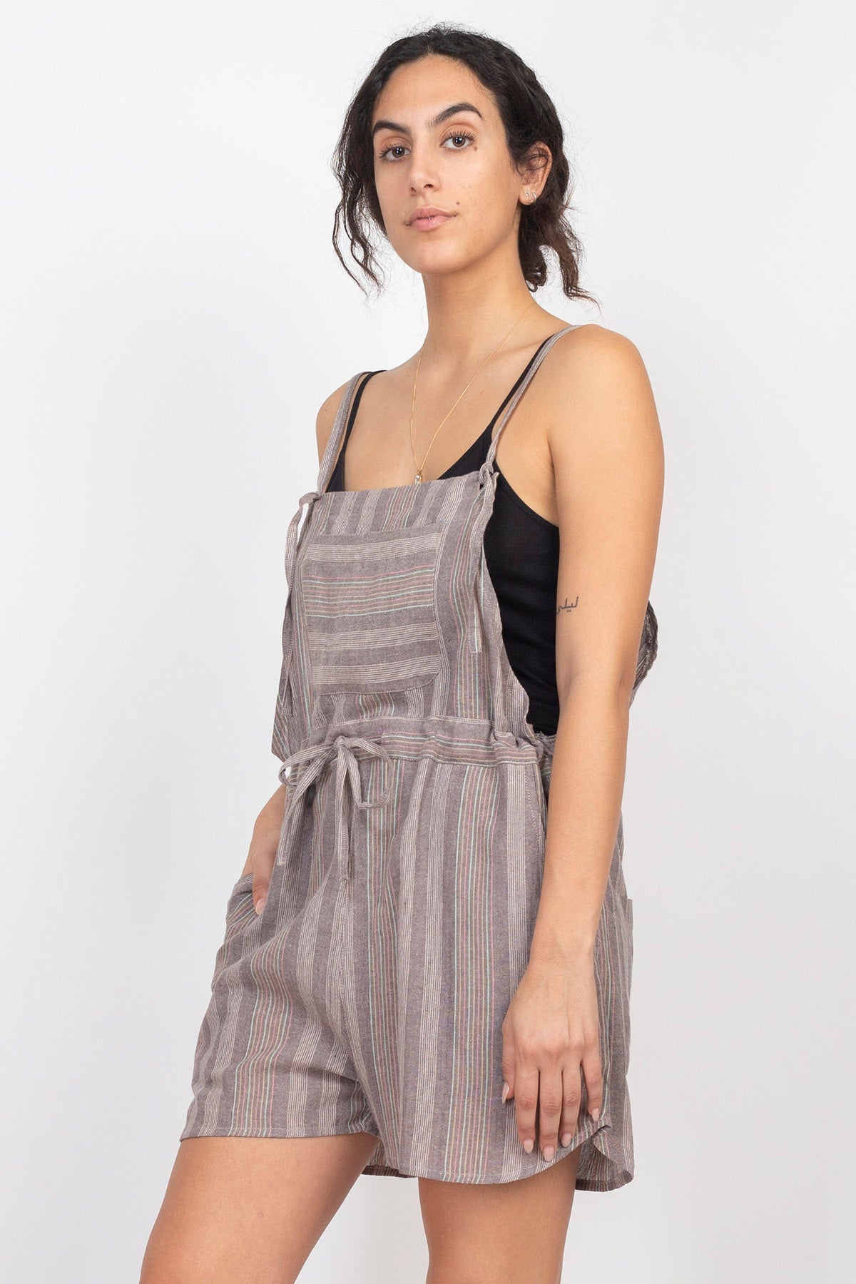 Ruffle Stripe Shortalls