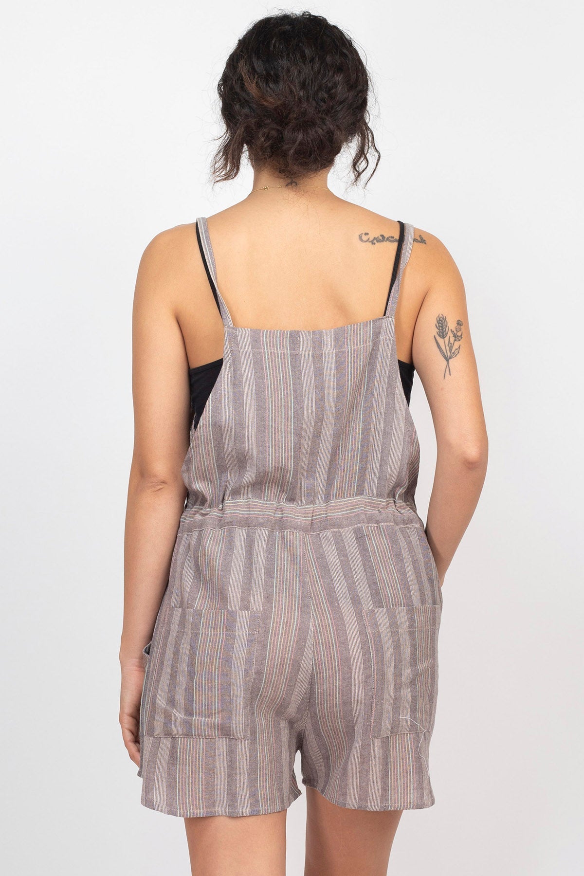 Ruffle Stripe Shortalls