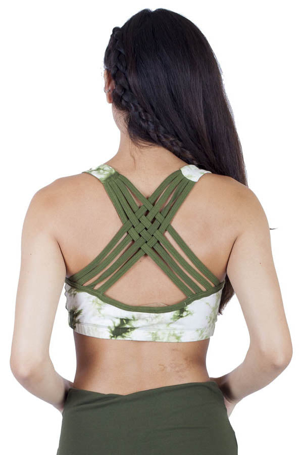 Funky Tie-Dye Strappy Back Organic Bra Top