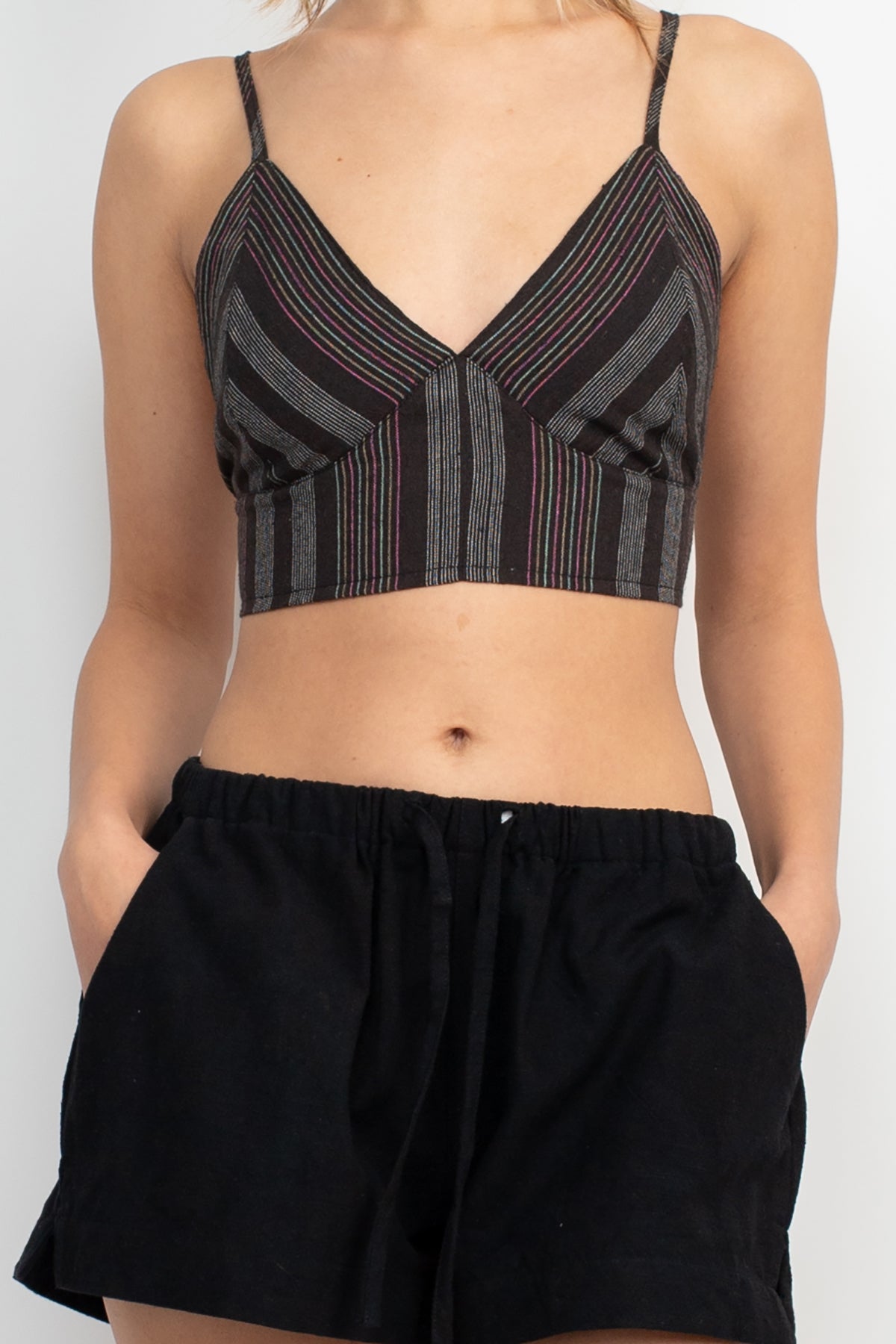 Striped Bustier Crop Top