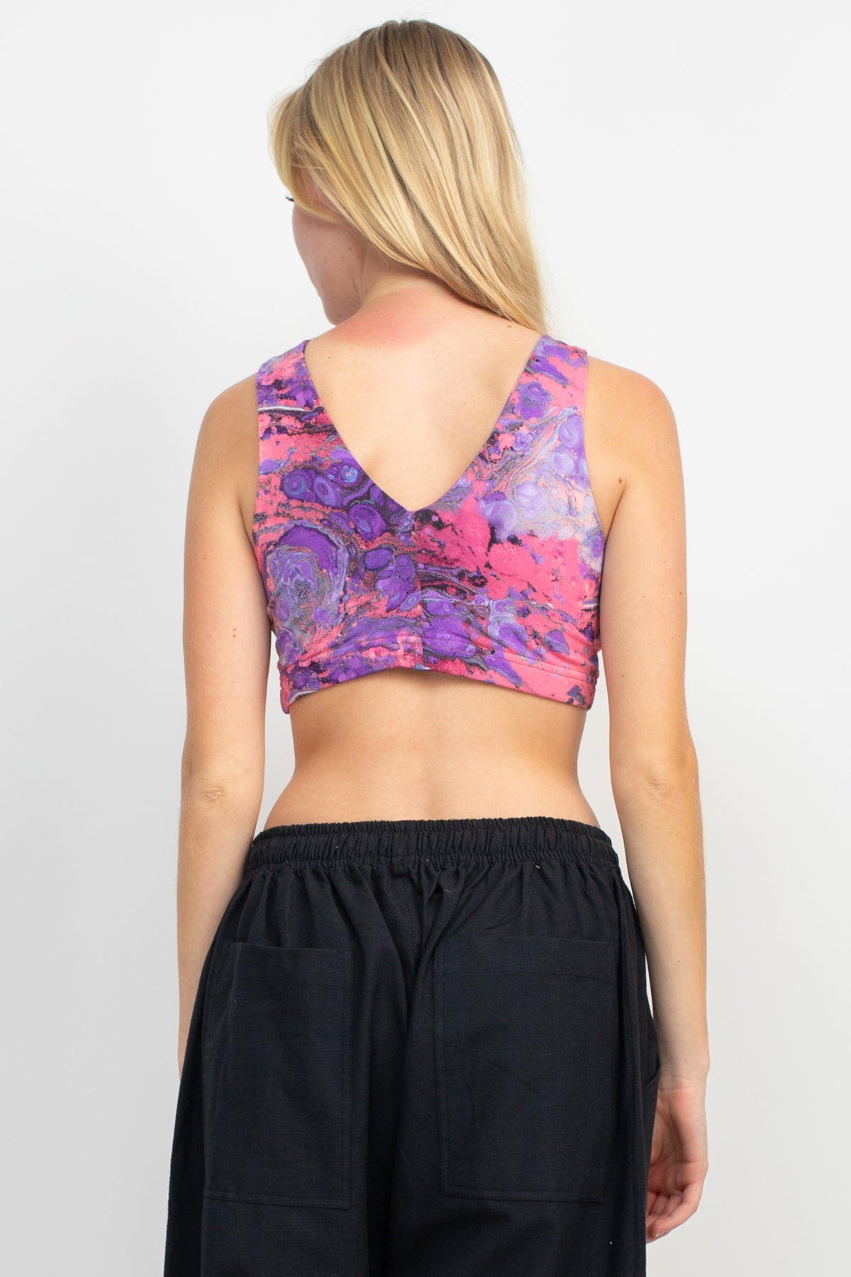 Psychadelice Marble Hi Neck Yoga Top