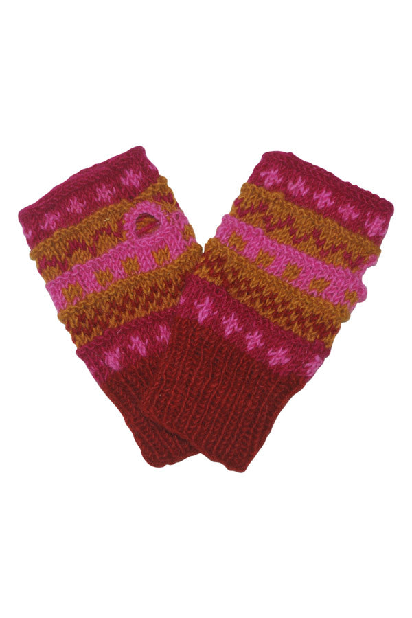 Winter hand knit handwarmer, fingerless Gloves