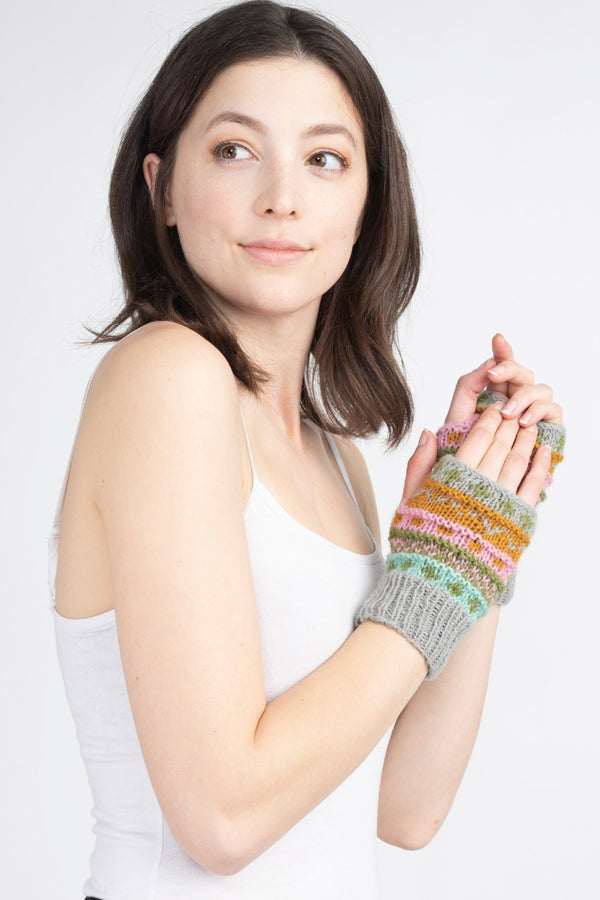 Winter hand knit handwarmer, fingerless Gloves