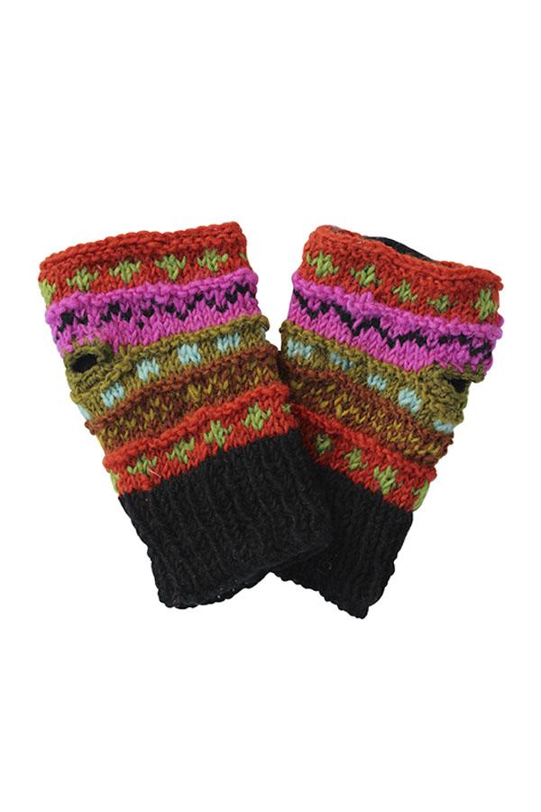 Winter hand knit handwarmer, fingerless Gloves