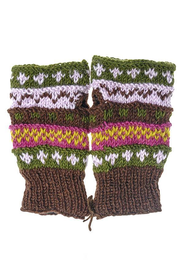 Winter hand knit handwarmer, fingerless Gloves