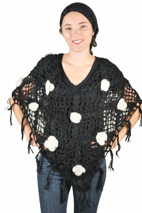 Silly yogi floral poncho