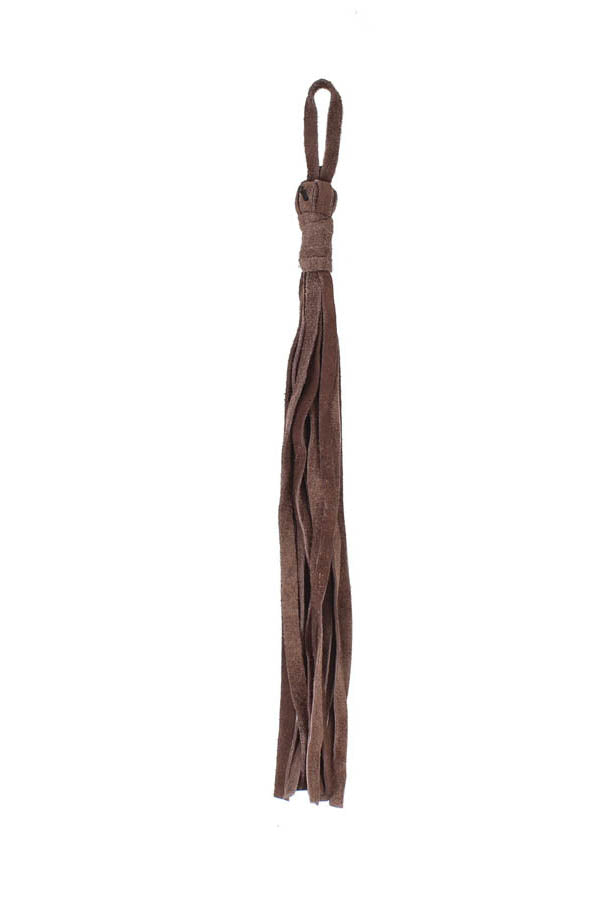 Genuine Dark Brown Suede Frienge Decorative Strap