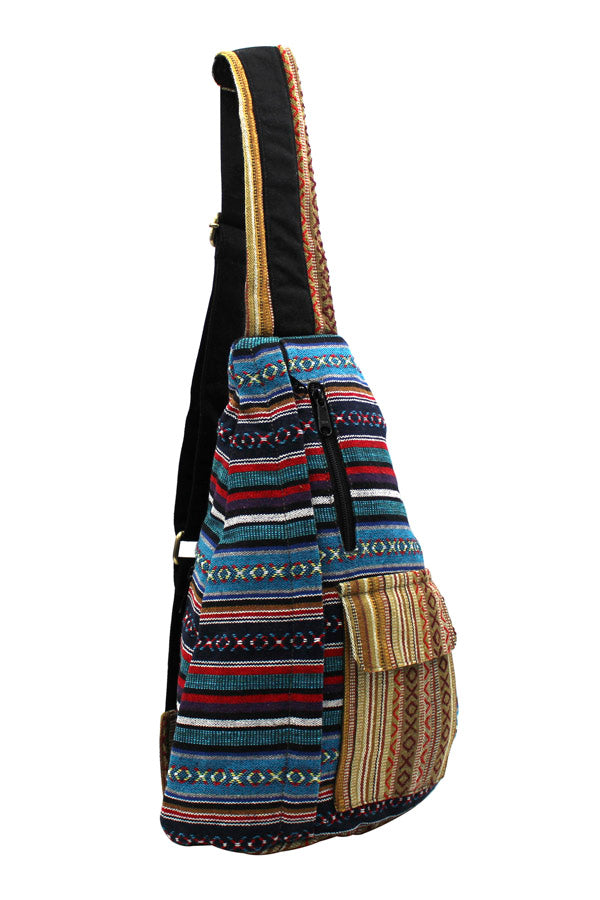 Rustic Stripe Crossbody Sling Backpack