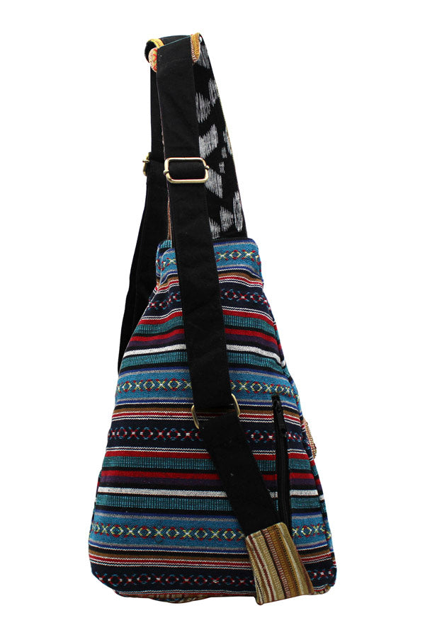 Rustic Stripe Crossbody Sling Backpack